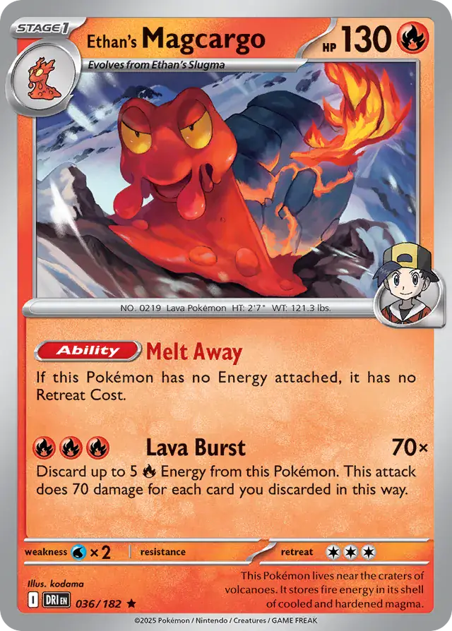 Destined Rivals - 036/182 - Ethan's Magcargo (Holo)