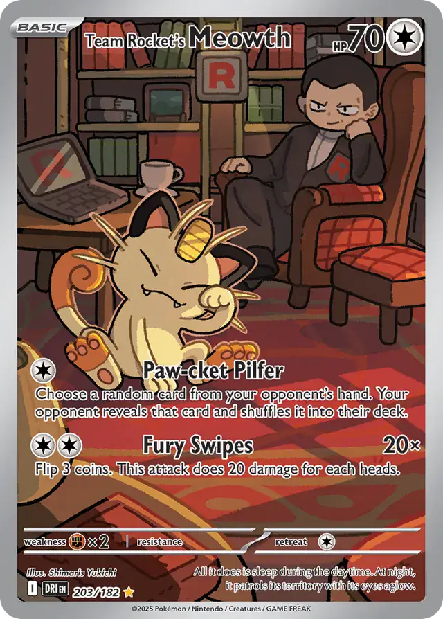 Destined Rivals - 203/182 - Team Rocket's Meowth