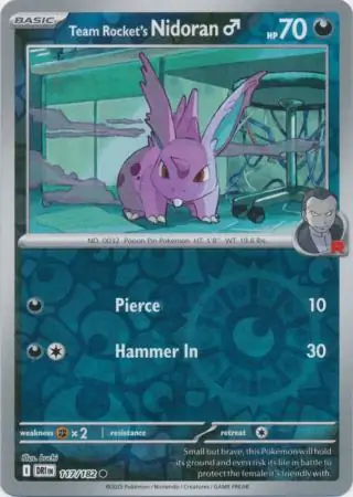 Destined Rivals - 117/182 - Team Rocket's Nidoran♂ (Reverse Holo)