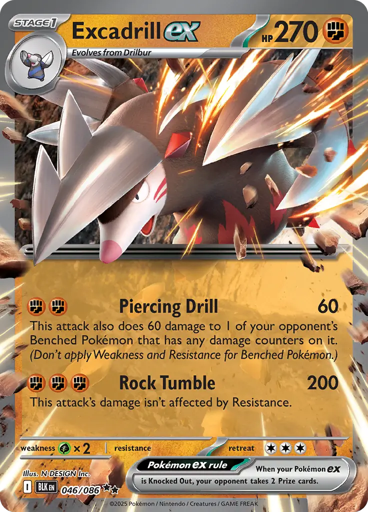 BLK - Black Bolt - 046/086 - Excadrill ex