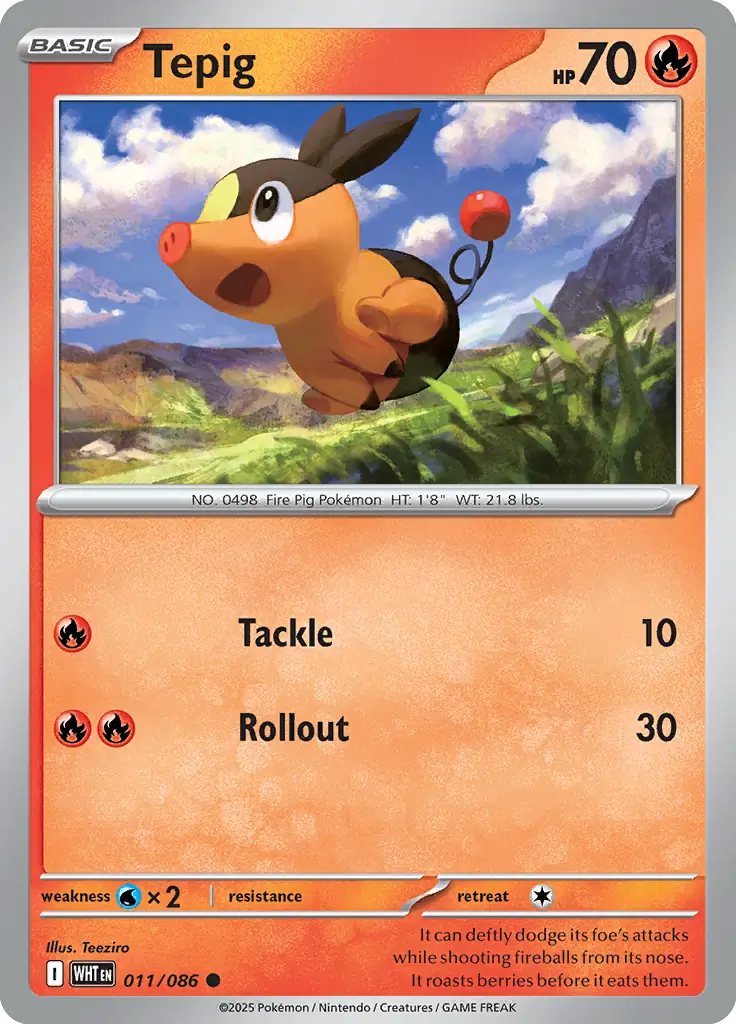 WHT - White Flare - 011/ 086 - Tepig