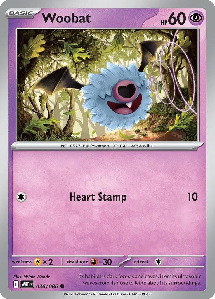WHT - White Flare - 036/086 - Woobat