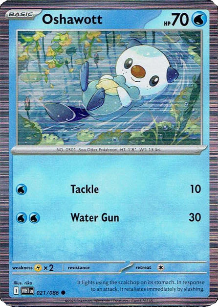 WHT White Flare - 021/086 - Oshawott (Holo)