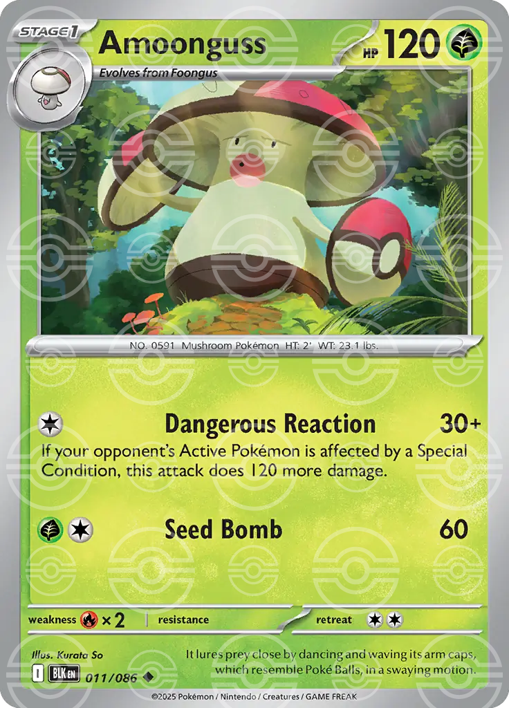 BLK - Black Bolt - 011/086 - Amoonguss (Poké Ball Holo)