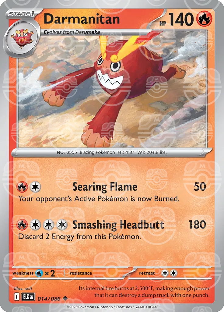 BLK - Black Bolt - 014/086 - Darmanitan (Master Ball Holo)