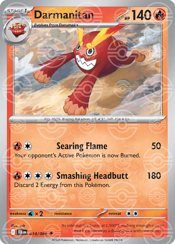 BLK - Black Bolt - 014/086 - Darmanitan (Poké Ball Holo)