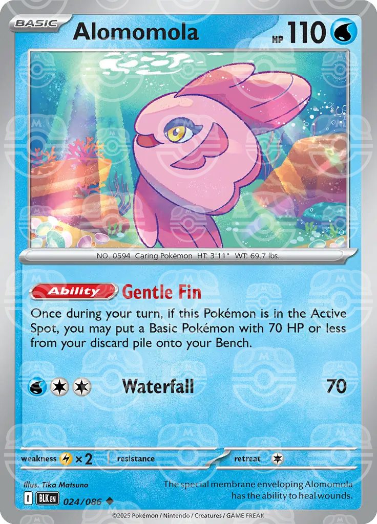 BLK - Black Bolt - 024/086 - Alomomola (Master Ball Holo)