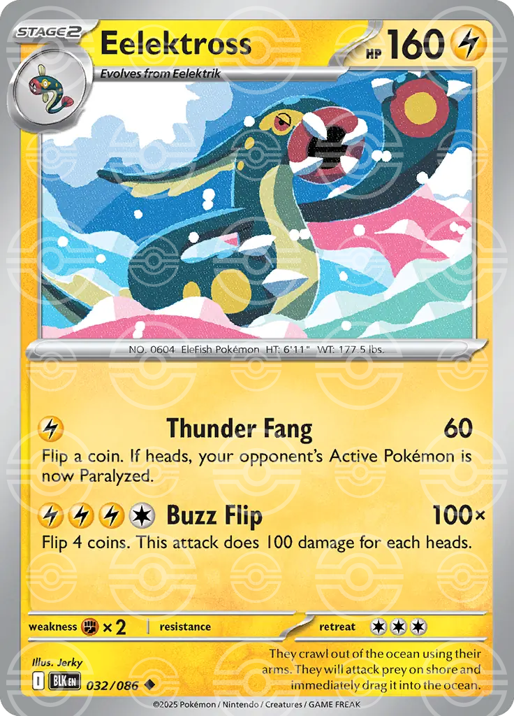 BLK - Black Bolt - 032/086 - Eelektross (Poké Ball Holo)