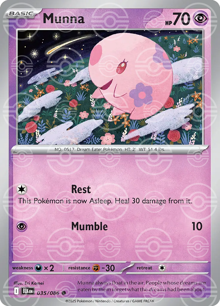 BLK - Black Bolt - 035/086 - Munna (Poké Ball Holo)