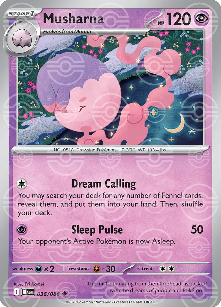 BLK - Black Bolt - 036/086 - Musharna (Poké Ball Holo)