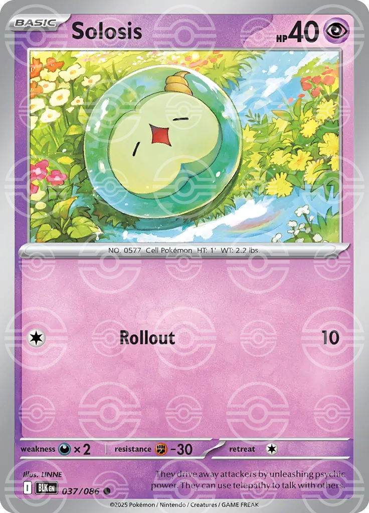 BLK - Black Bolt - 037/086 - Solosis (Poké Ball Holo)