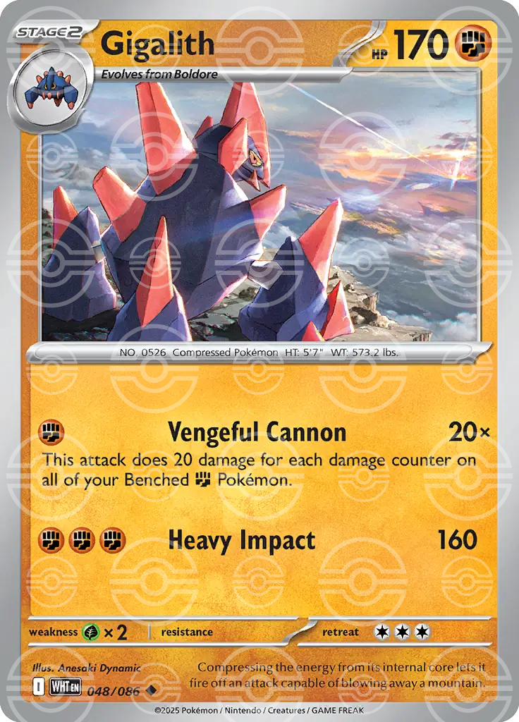 WHT - White Flare - 048/086 - Gigalith (Poké Ball Holo)