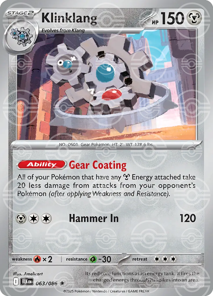 BLK - Black Bolt - 063/086 - Klinklang (Poké Ball Holo)