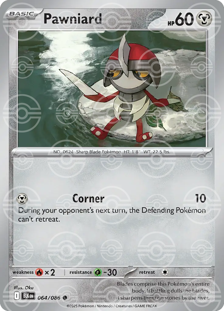 BLK - Black Bolt - 064/086 - Pawniard (Poké Ball Holo)