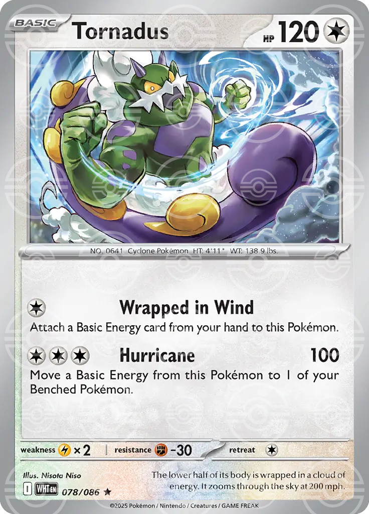 WHT - White Flare - 078/086 - Tornadus (Poké Ball Holo)