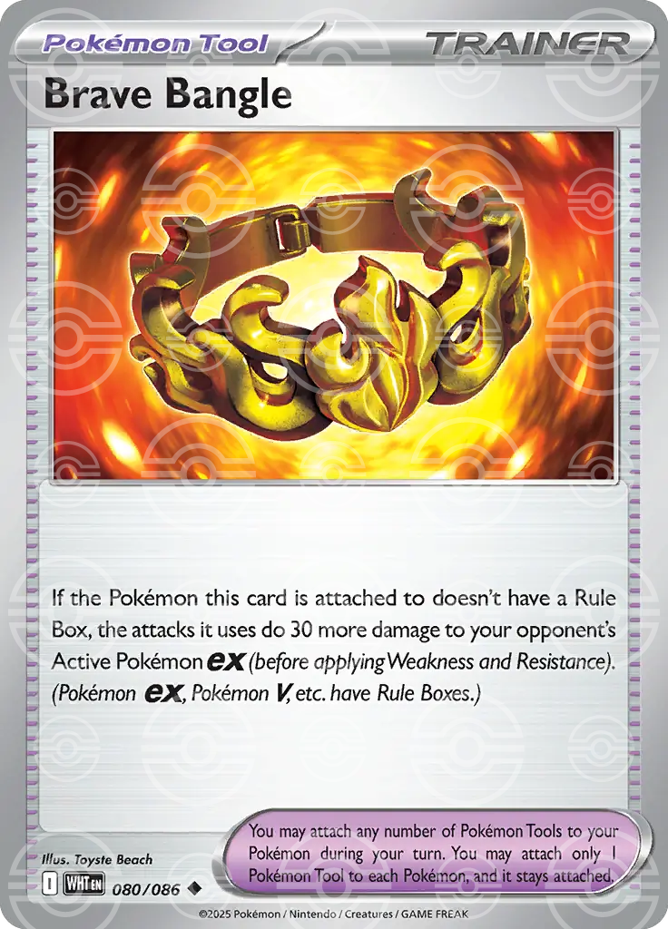 WHT - White Flare - 080/086 - Brave Bangle (Poké Ball Holo)