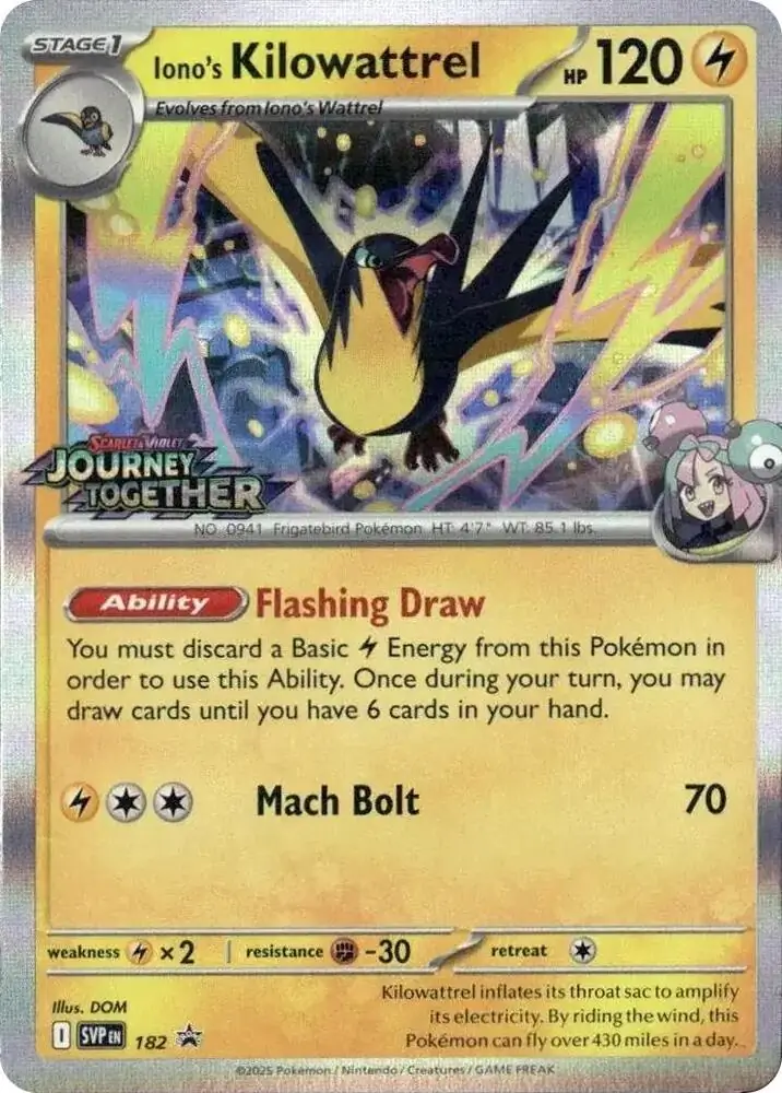 Scarlet & Violet Promos - SVP182 - Iono's Kilowattrel (Stamped Holo)