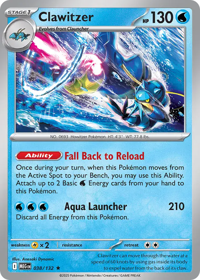MEG - Mega Evolution - 038/132 - Clawitzer (Holo)