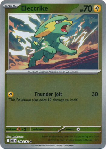 Karta Pokémon – Mega Evolution – 049/132 – Electrike (Reverse Holo)