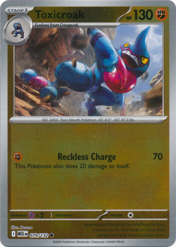 Karta Pokémon – Mega Evolution – 079/132 – Toxicroak (Reverse Holo)
