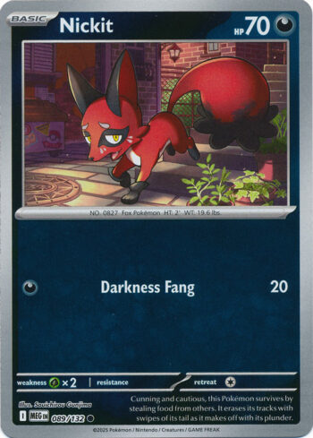 Karta Pokémon – Mega Evolution – 089/132 – Nickit (Reverse Holo)