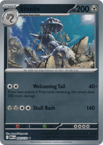 Karta Pokémon – Mega Evolution – 093/132 – Steelix (Reverse Holo)