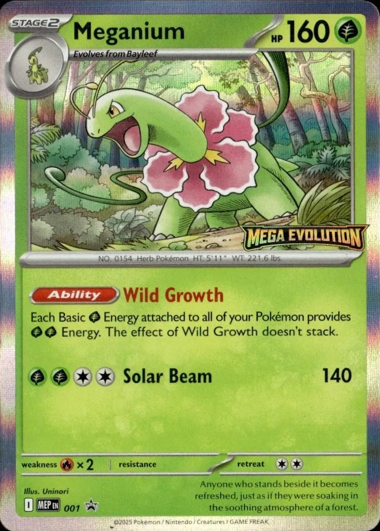 MEP Mega Evolution Promos - MEP001 - Meganium (Stamped Holo)