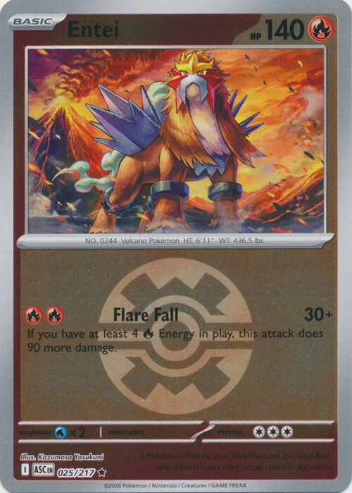 ASC Ascended Heroes - 025/217 - Entei (Quick Ball Reverse Holo)