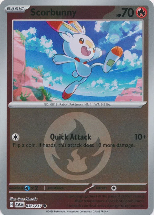 ASC Ascended Heroes - 036/217 - Scorbunny (Energy Reverse Holo)