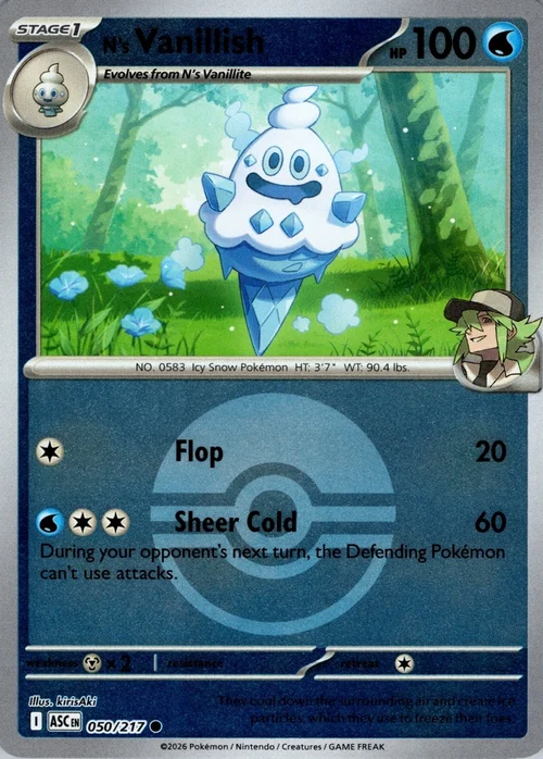ASC Ascended Heroes - 050/217 - N's Vanillish (Poké Ball Reverse Holo)