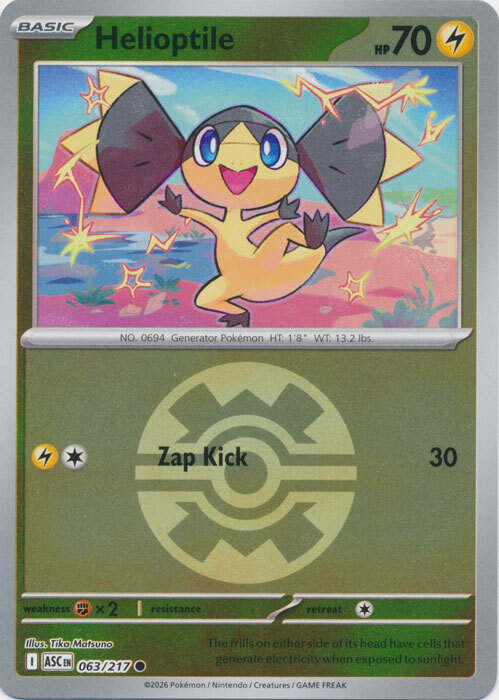 ASC Ascended Heroes - 063/217 - Helioptile (Quick Ball Reverse Holo)
