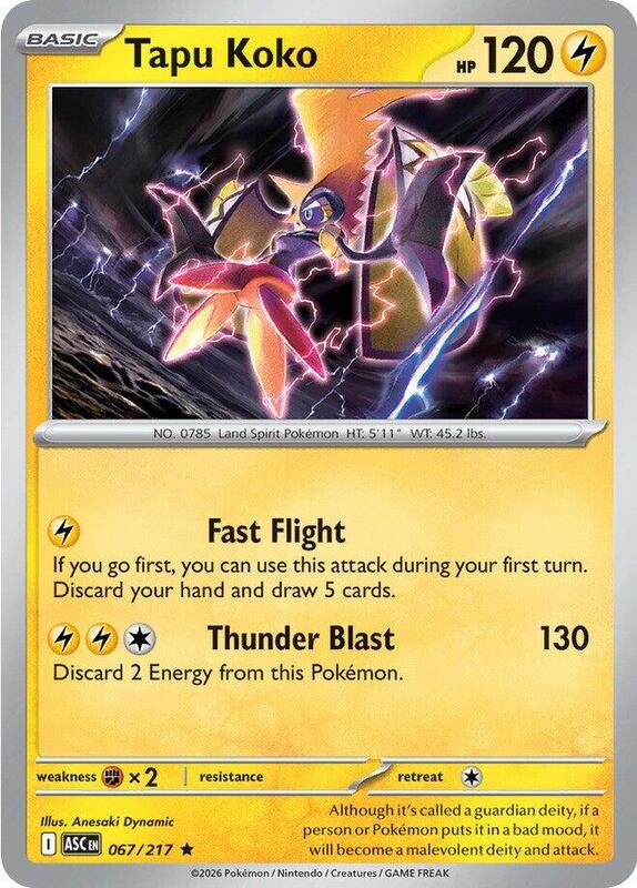 ASC Ascended Heroes - 067/217 - Tapu Koko (Holo)
