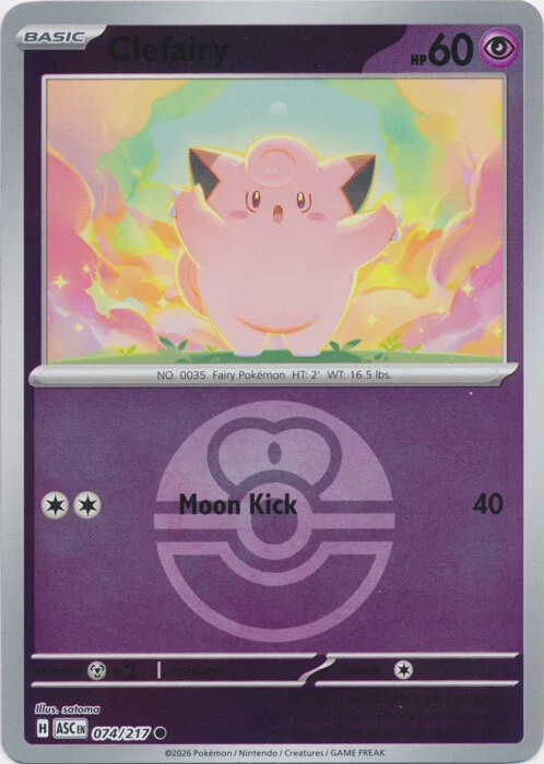 ASC Ascended Heroes - 074/217 - Clefairy (Love Ball Reverse Holo)