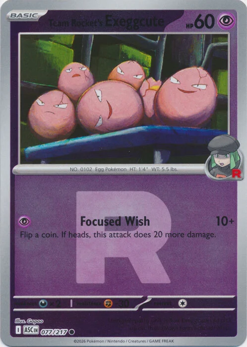 ASC Ascended Heroes - 077/217 - Team Rocket's Exeggcute (Rocket Reverse Holo)