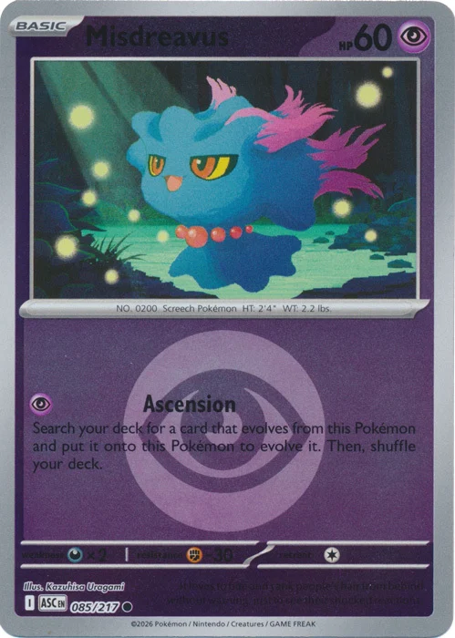 ASC Ascended Heroes - 085/217 - Misdreavus (Energy Reverse Holo)