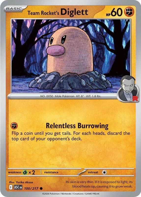 ASC Ascended Heroes - 100/217 - Team Rocket's Diglett