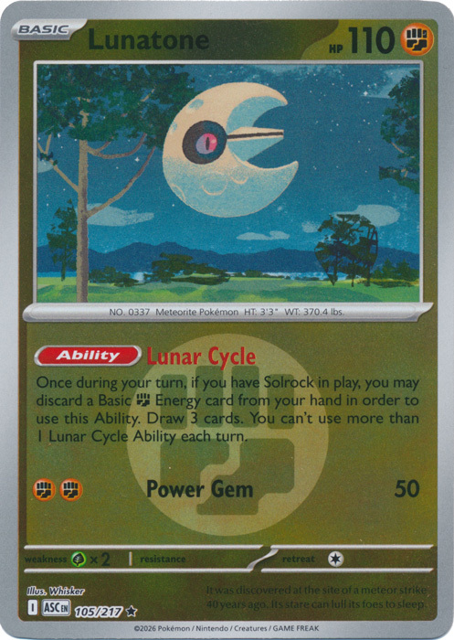 ASC Ascended Heroes - 105/217 - Lunatone (Energy Reverse Holo)