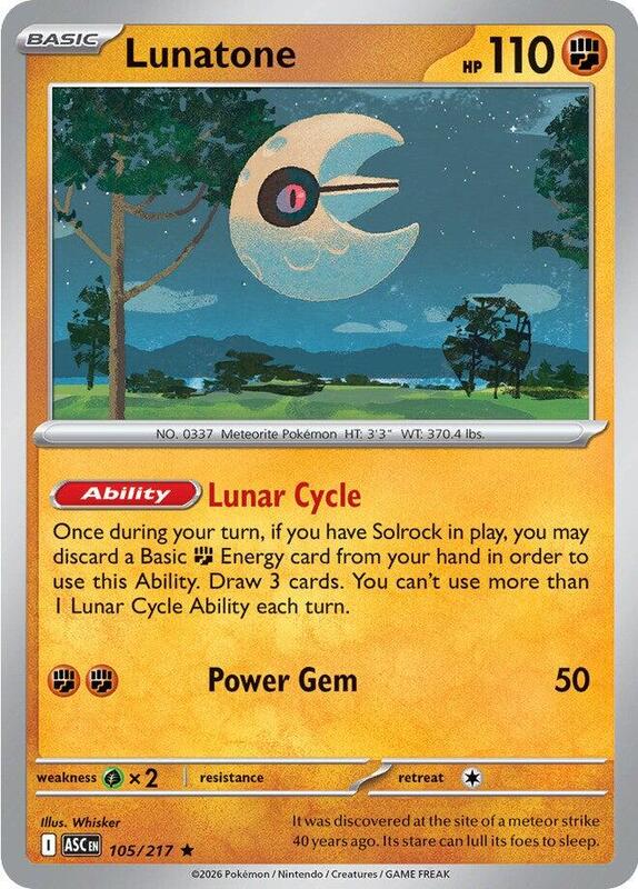 ASC Ascended Heroes - 105/217 - Lunatone (Holo)
