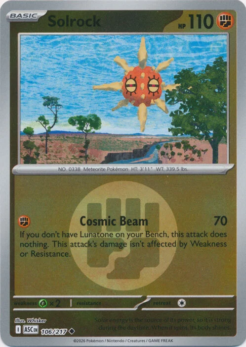 ASC Ascended Heroes - 106/217 - Solrock (Energy Reverse Holo)