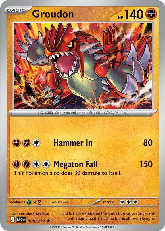 ASC Ascended Heroes - 108/217 - Groudon (Holo)