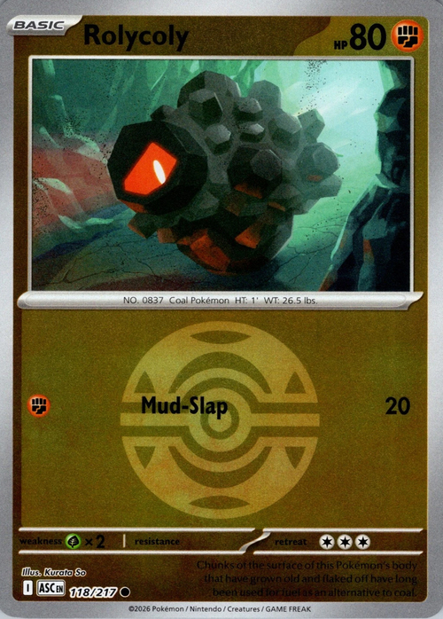 ASC Ascended Heroes - 118/217 - Rolycoly (Dusk Ball Reverse Holo)
