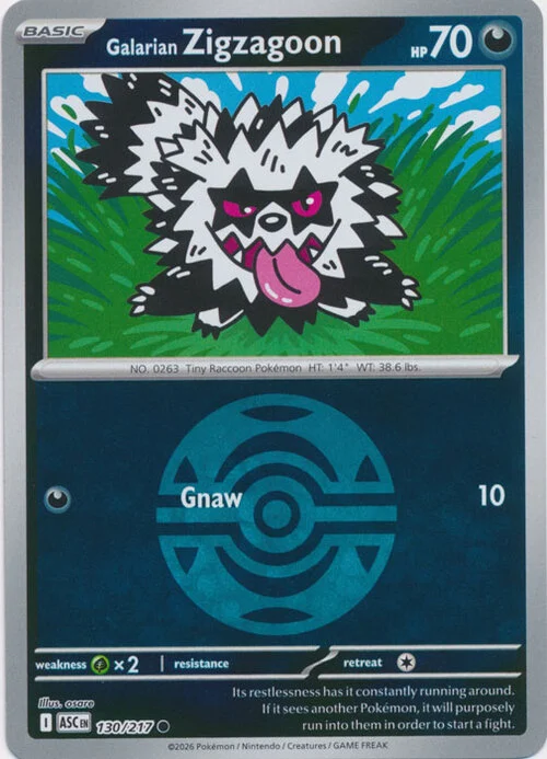 ASC Ascended Heroes - 130/217 - Galarian Zigzagoon (Dusk Ball Reverse Holo)