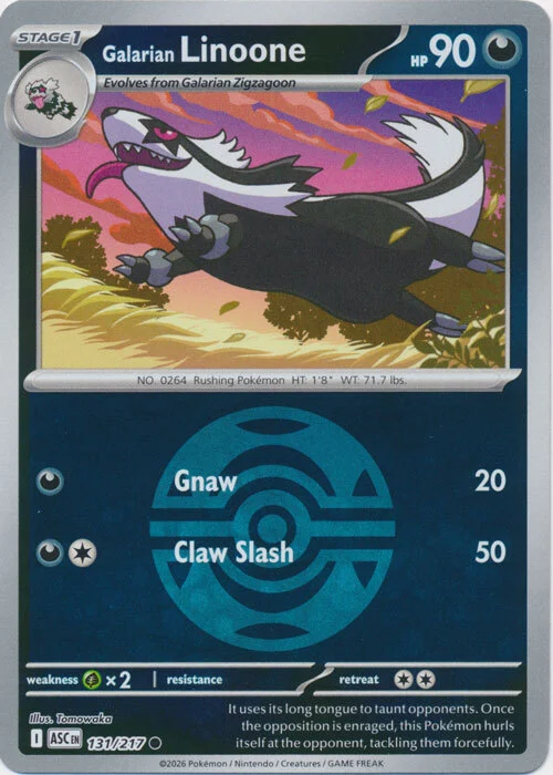 ASC Ascended Heroes - 131/217 - Galarian Linoone (Dusk Ball Reverse Holo)