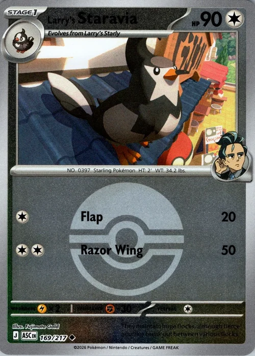 ASC Ascended Heroes - 169/217 - Larry's Staravia (Poké Ball Reverse Holo)