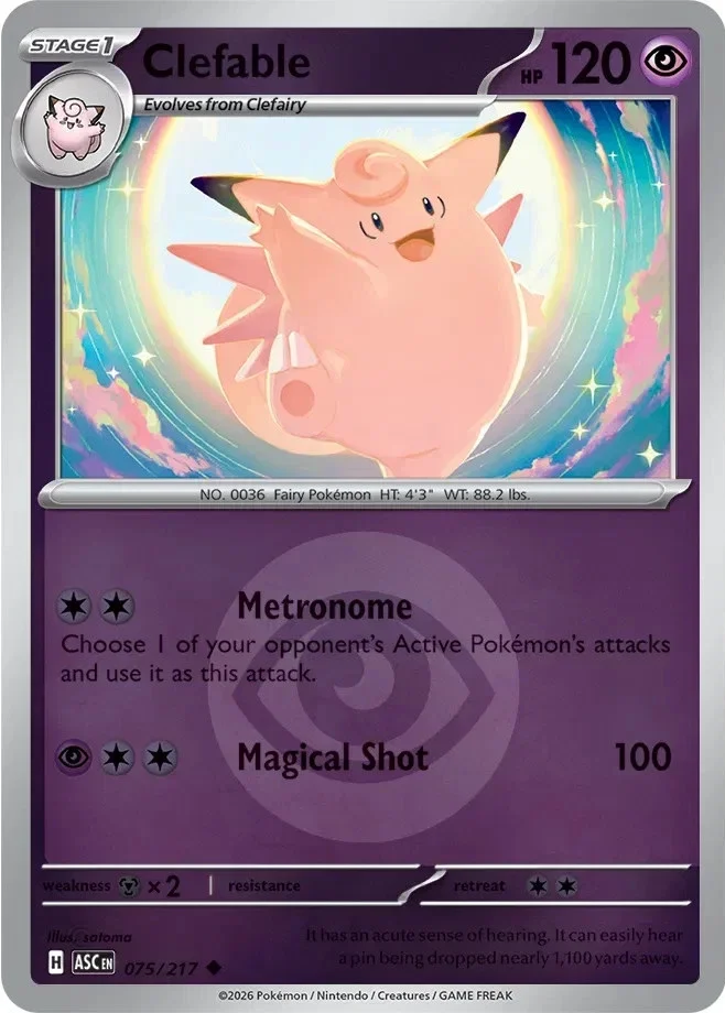 ASC Ascended Heroes - 075/217 - Clefable (Energy Reverse Holo)