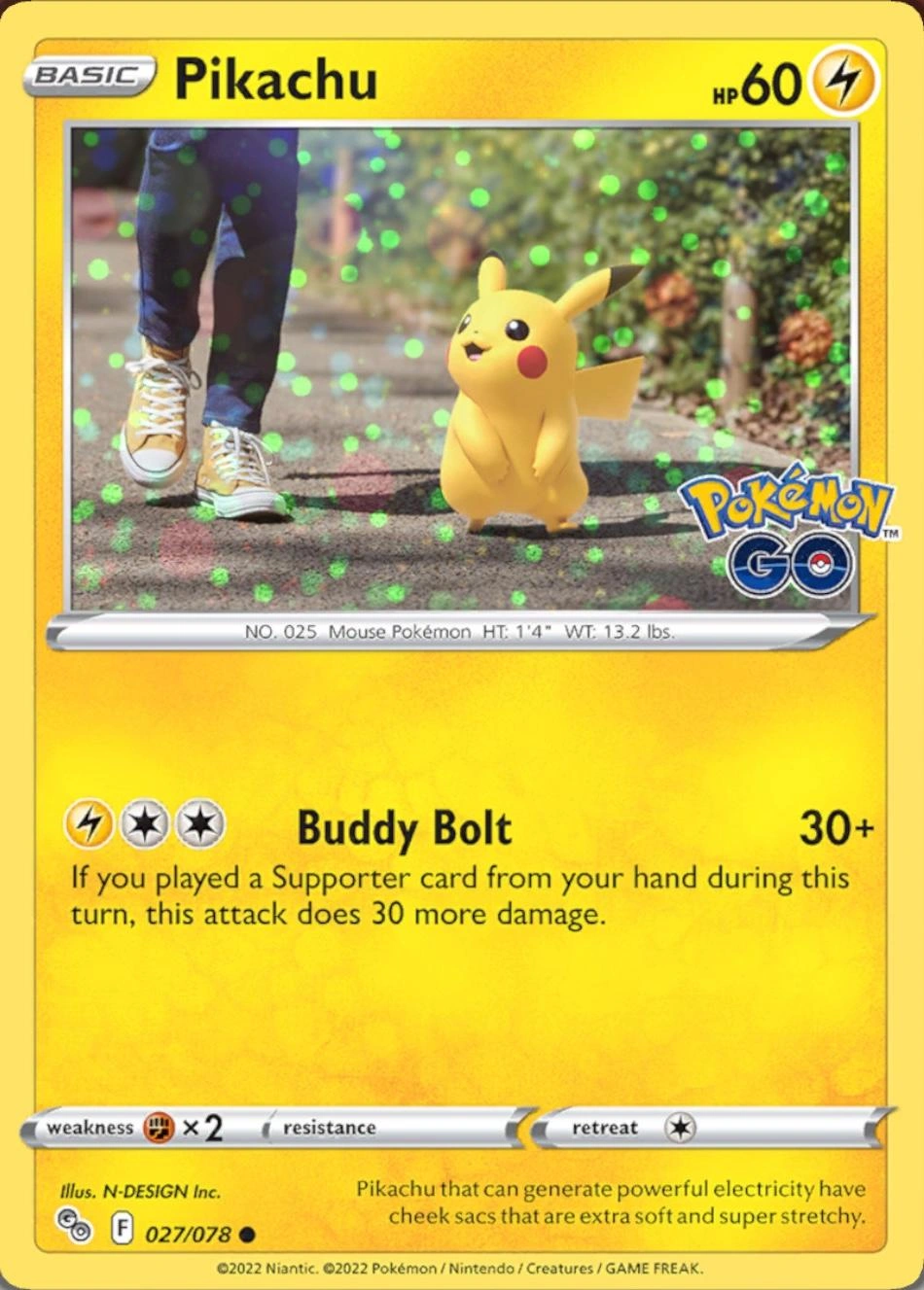 Pokémon GO - 027/078 - Pikachu (Cosmos Holo)