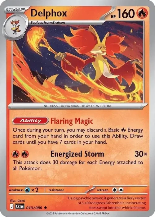 CRI Chaos Rising - 013/086 - Delphox (Holo)