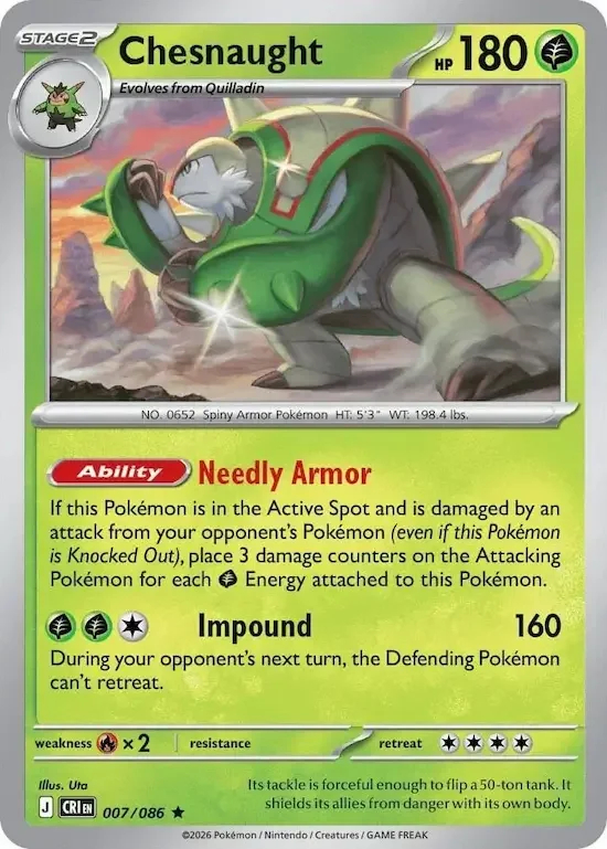 CRI Chaos Rising - 007/086 - Chesnaught (Holo)