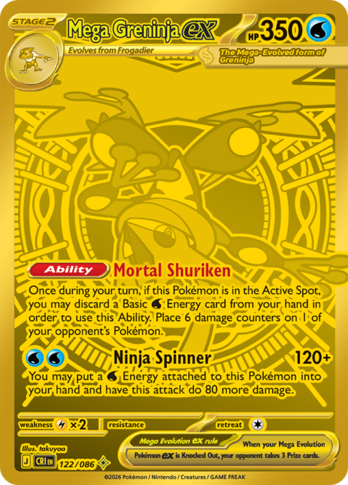 CRI Chaos Rising - 122/086 - Mega Greninja ex (złota)
