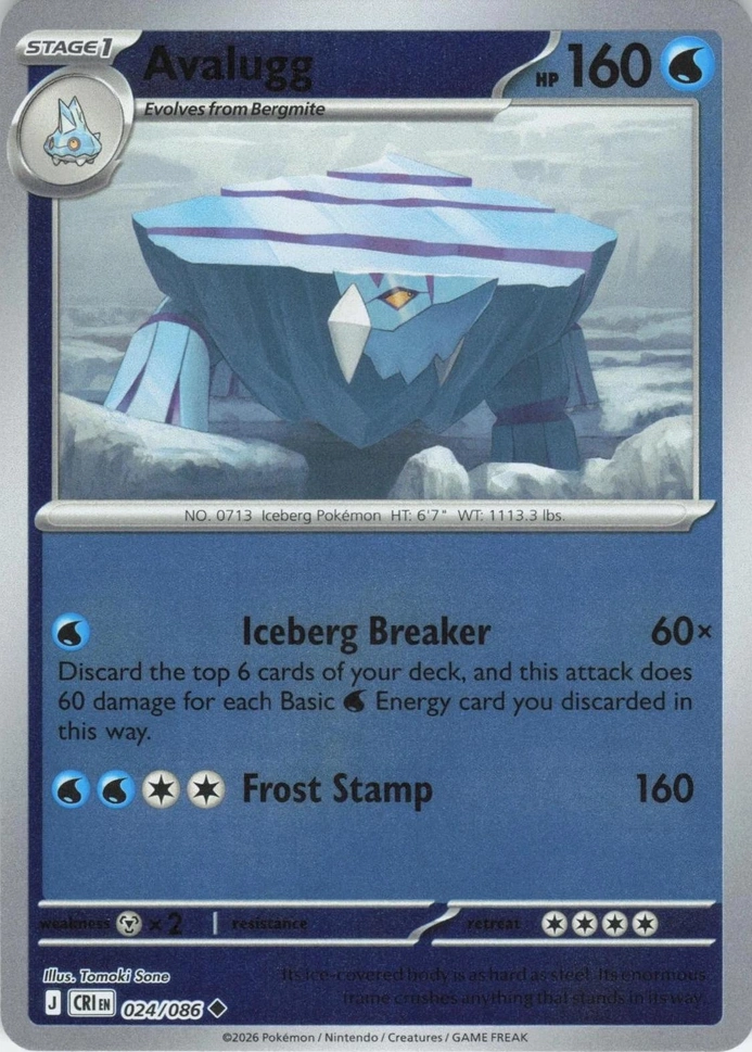 CRI Chaos Rising - 024/086 - Avalugg (Reverse Holo)